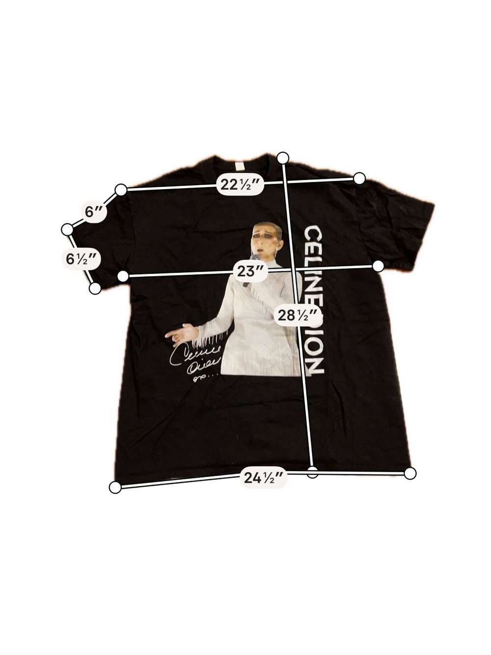 Celine Dion Black Concert Graphic T-Shirt Size XXL Music Fan Tee - Picture 2 of 5